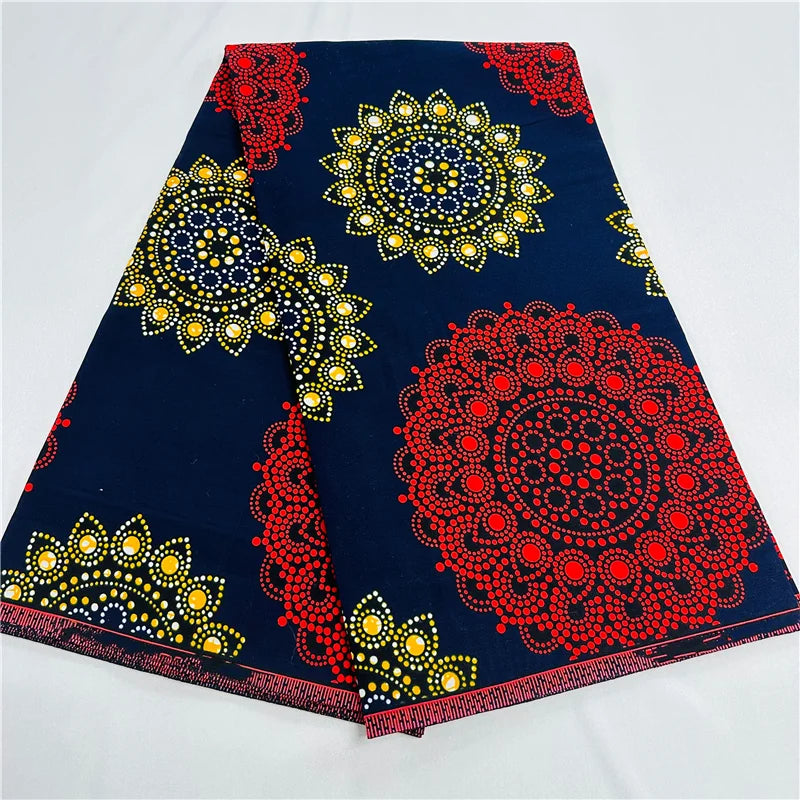 Tissu imprimé africain Ankara 100% coton, 6 Yards, véritable cire originale garantie