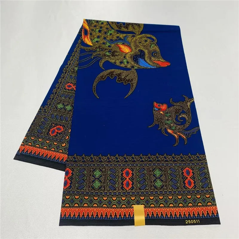 Tissu imprimé africain Ankara 100% coton, 6 Yards, véritable cire originale garantie