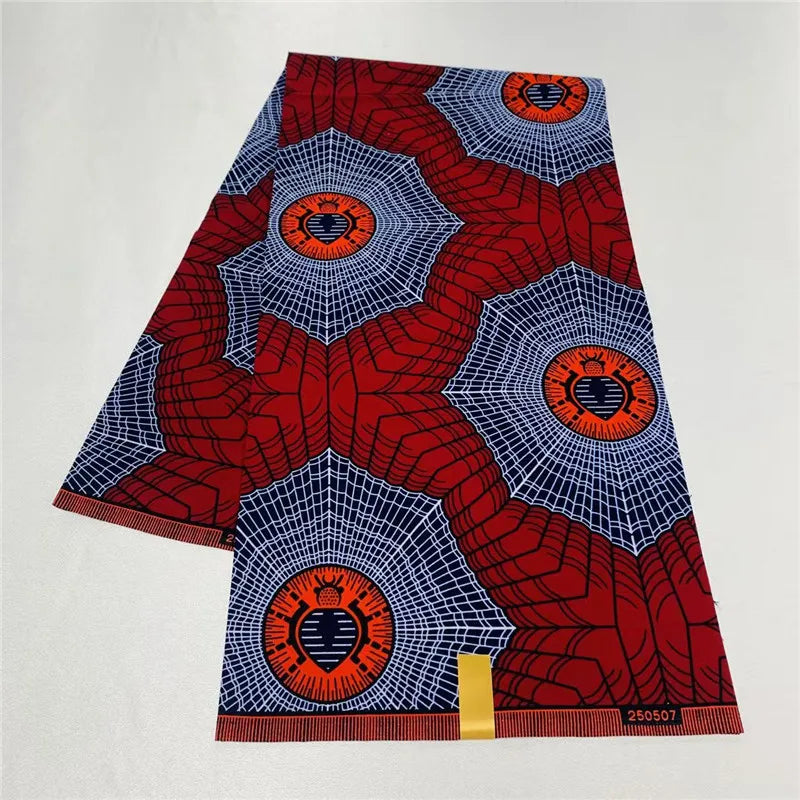 Tissu imprimé africain Ankara 100% coton, 6 Yards, véritable cire originale garantie