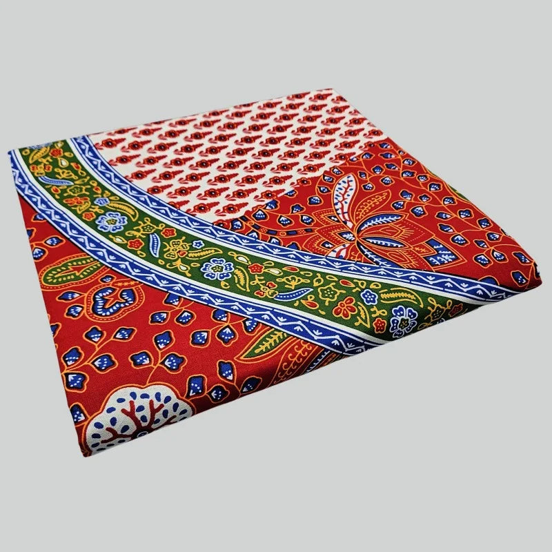 Tissu africain Batik en coton imprimé rouge bleu Java, pour robe, tissu ciré, 6Yards de Long, R2960