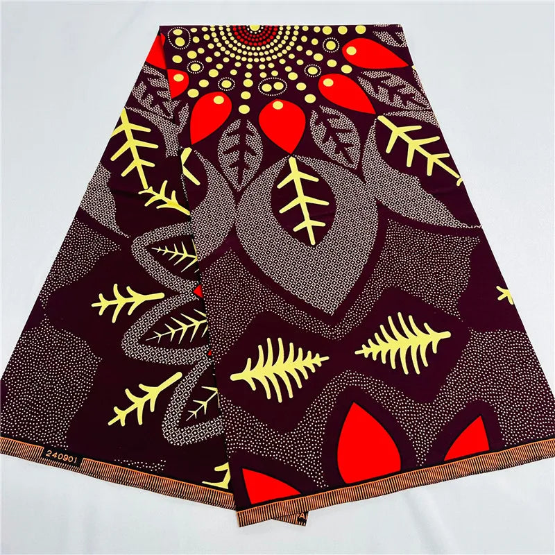 Tissu 100% coton, 6 Yards, véritable cire originale garantie